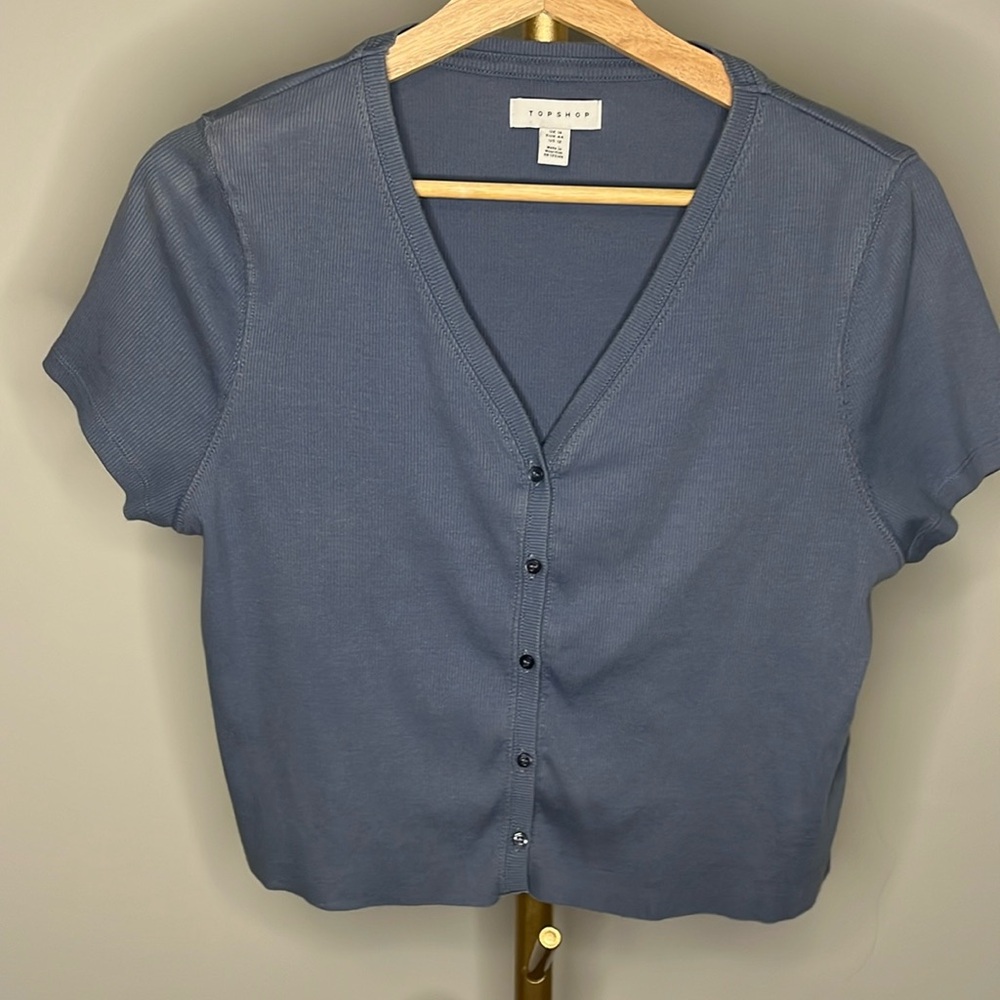 Topshop crop size 12, ribbed Tshirt